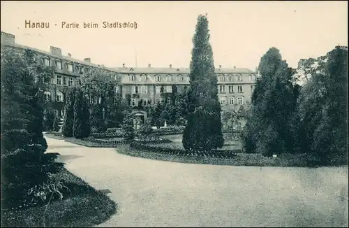Ansichtskarte Hanau Partie am Stadtschloß 1909
