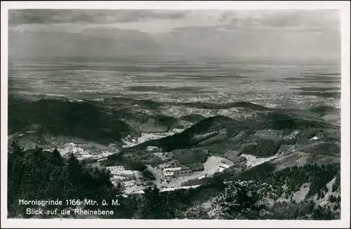 Postkarte Baden-Württemberg Blick auf die Rheinebene vom Berg Hornisgrinde 1930