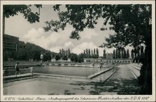 Ansichtskarte Pirna Geibeltbad 1934
