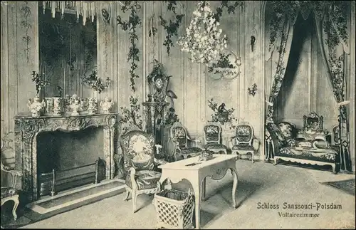 Ansichtskarte Potsdam Voltaire Zimmer Sanssouci 1909