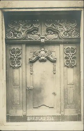 Postcard Breslau Wrocław Portal - Tür, Beschläge 1923