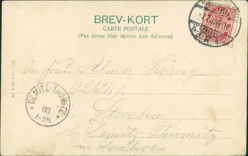 Postcard Kopenhagen København Thorvaldsens Museum - Straße 1903