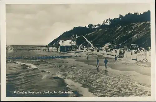 Ansichtskarte Koserow Usedom Strand, Badeanstalt 1930