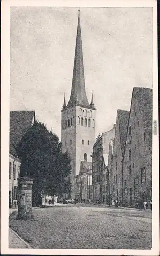 Reval Tallinn (Ревель) Straßepartie an der Olaikirche Ansichtskarte  1930