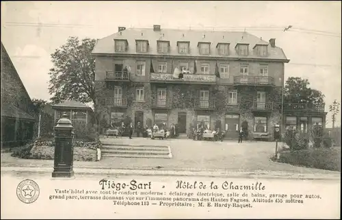 Postkaart Tiège-Jalhay Galbach Hotel de la Charmille - Sart 1918