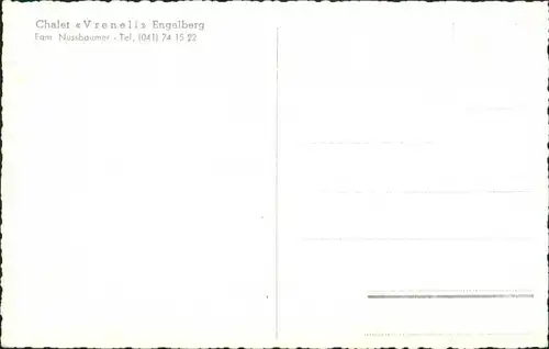 Engelberg OW Chalet «Vreneli » Engelberg, Inh. Fam Nussbaumer 1955