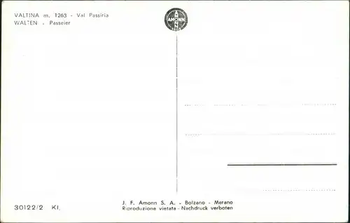 Cartoline Walten Valtina Val Passiria Panorama mit Bergen, Passeier 1940