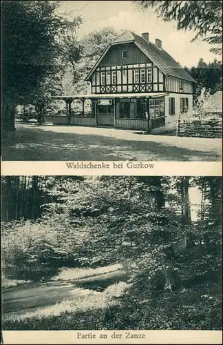 Postcard Gurkow Górki Notecki 2 Bild Waldschänke Umland 1929