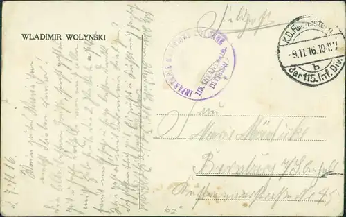 Włodzimierz Wołyński Володимир-Волинський Gespann - Feldpost 1916