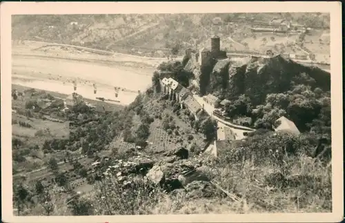 Postcard Aussig Ústí nad Labem (Ustji, Ustjiss) Burg Střekov 1950