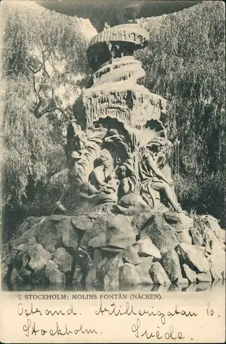 Stockholm Molins Fontän Näcken/Umland-Ansicht Denkmal  Sverige Sweden 1903