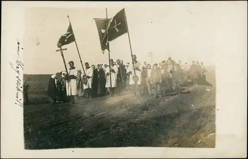Ansichtskarte  Messe Gottesdienst auf dem Feld - gel. Feldpost 1916 Privatfoto