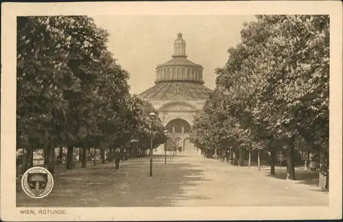 Ansichtskarte Wien Allee Strassen Partie an der Rotunde 1913