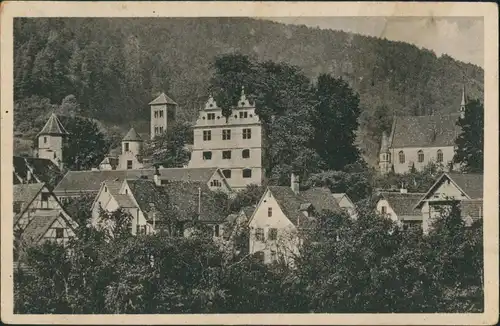 Hirsau-Calw Gesamtansicht mit Schloss und Klosterruinen, Kloster 1911   AK gelaufen mit Stempel HIRSAU