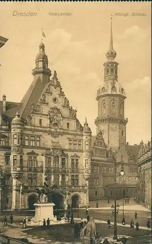 Altstadt-Dresden Georgentor, Königliches Schloss, historische Bauwerke 1910