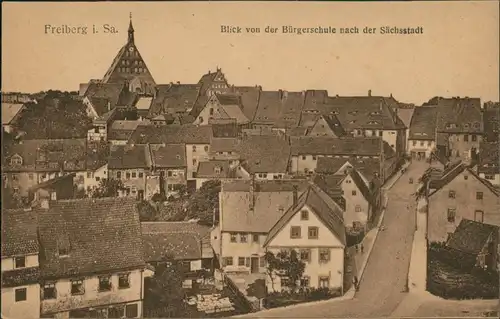 Freiberg (Sachsen) Blick von der Bürgerschule nach der Südstadt 1913