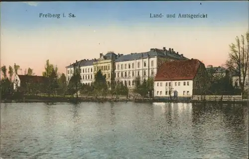 Ansichtskarte Freiberg (Sachsen) Amtsgericht und Landgericht 1913