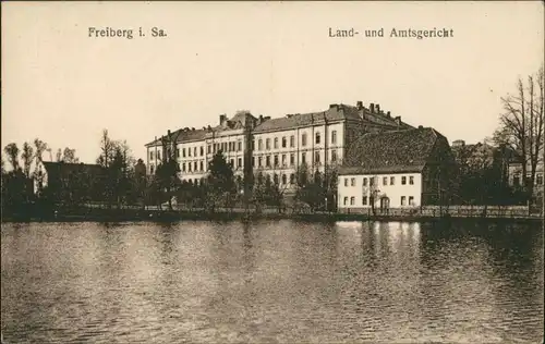 Ansichtskarte Freiberg (Sachsen) Land- und Amtsgericht 1913