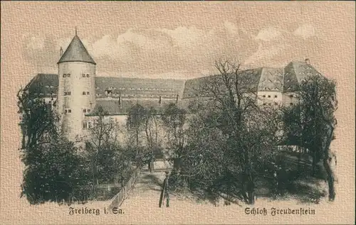 Ansichtskarte Freiberg (Sachsen) Schloß Freudenstein 1919