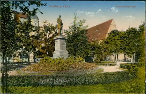 Ansichtskarte Freiberg (Sachsen) Partie am Bismarckdenkmal 1913