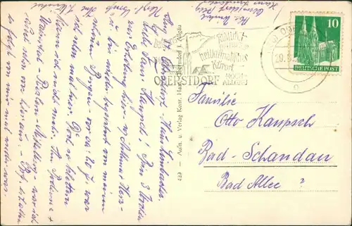 Oberstdorf (Allgäu) Allgäu Fernansicht Oberstdorf mit Bergen 1950