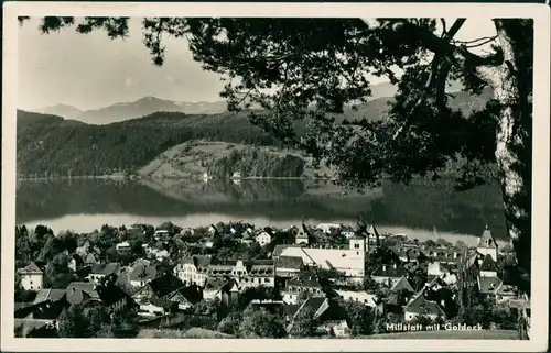 Ansichtskarte Millstatt Panorama-Ansicht Blick Dorfmitte mit Goldeck 1955
