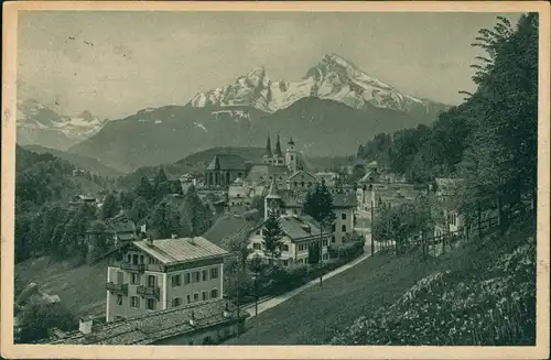 Ansichtskarte Berchtesgaden Panorama-Ansicht mit Blick zu den Alpen 1926