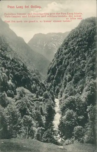 Golling an der Salzach Pass Lueg zwischen Tennen- und Hagengebirge 1910