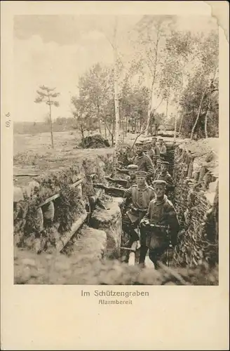 Militär/Propaganda 1.WK (Erster Weltkrieg) Im Schützengraben Soldaten 1915