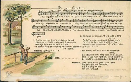 Da zwa Finkn Liedkarten Erzgebirge (Anton Günther) Gottesgab 1919 Erzgebirge, Anton Günther Gottesgab: