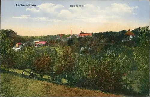 Ansichtskarte Aschersleben Einetal - Fabrikanlage 1913