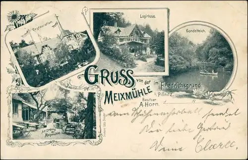 Ansichtskarte Pillnitz Mehrbild Meixmühle 1898