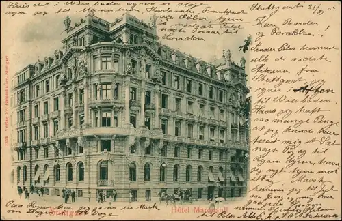 Ansichtskarte Stuttgart Hotel Matquardt - Fassade 1900