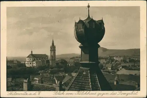 Postcard Leitmeritz Litoměřice Blick vom Kelchhaus 1927