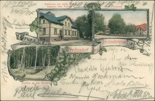 Litho AK Frohnsdorf-Treuenbrietzen Gasthaus, Oberförsterei 1902