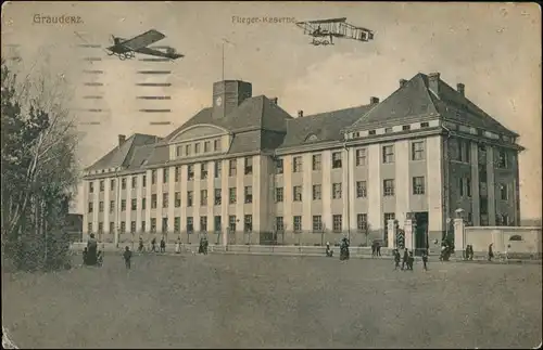 Postcard Graudenz Grudziądz Flieger Kaserne - Doppeldecker 1916
