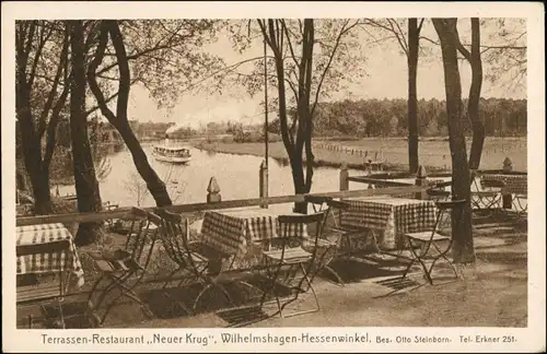 Ansichtskarte Rahnsdorf-Berlin Hessenwinkel Wilhelmshagen Restaurant 1928