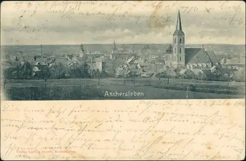 Ansichtskarte Aschersleben Stadtpartie 1900