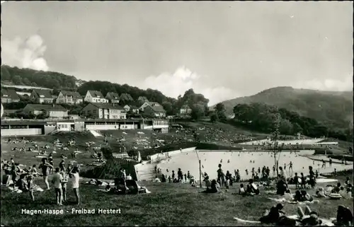 Ansichtskarte Haspe-Hagen (Westfalen) Freibad Hestert 1964