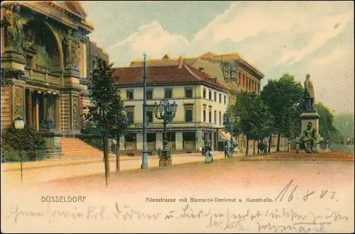 Ansichtskarte Düsseldorf Alleestraße, Denkmal 1902