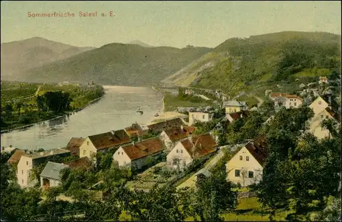Postcard Salesel Dolní Zálezly Stadtpartie 1908