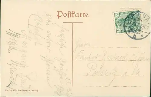 Postcard Salesel Dolní Zálezly Stadtpartie 1908