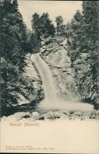 Malta (Kärnten) Gössfall Malta-Tal, Wasserfall, Waterfall, River Falls 1903