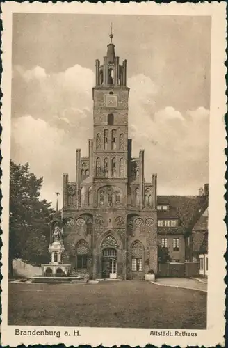 Brandenburg an der Havel Strassen Partie am Rathaus, Altstadt 1925