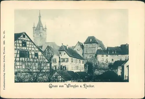 Ansichtskarte Bad Wimpfen Teilansicht mit alten Fachwerkhäusern 1900