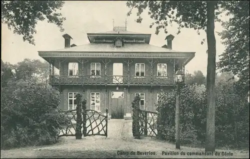 Postkaart Beverlo Bjêvel Camp Pavillon du commandant du Genie 1908