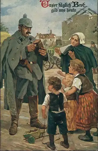 Militär Propaganda Soldatenleben "Der Barbar und der Feine Kinderschar" 1915