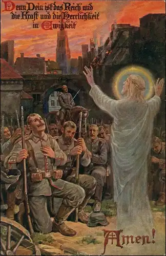 Militär Propaganda Soldatenleben "Tragt Gottes Prüfung in Geduld" 1915