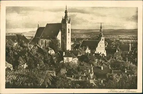 Ansichtskarte Krems (Donau) Panorama-Ansicht Fernblick mit Kirche 1926/1924