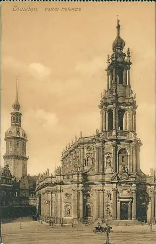 Innere Altstadt-Dresden Hofkirche Katholische Kirche, Church Postcard 1920